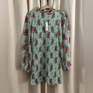 Mint Floral Mini Dress
